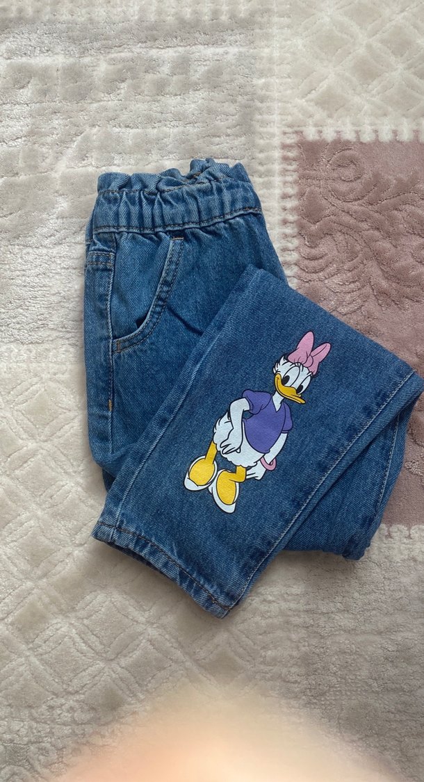 Nakışlı Renkli Kız Kot Pantolon - Görsel 4