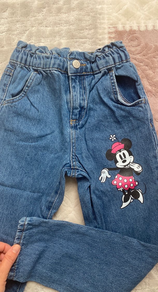 Nakışlı Renkli Kız Kot Pantolon - Görsel 5