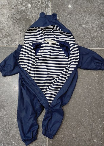 Mavi Fermuarlı Bebek Erkek Tulumu yağmurluk - Görsel 4