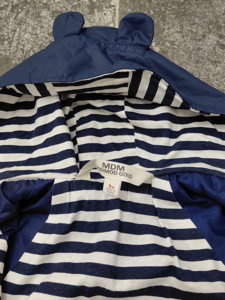 Mavi Fermuarlı Bebek Erkek Tulumu yağmurluk - Görsel 2