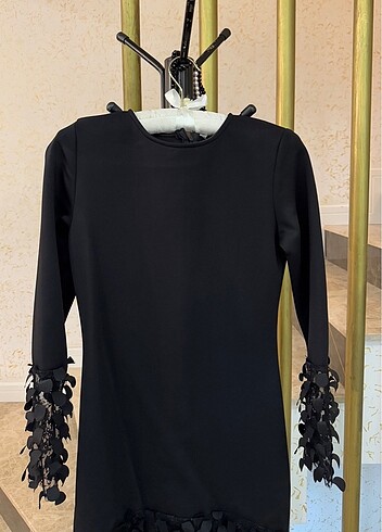 Siyah Desenli Elbise - Görsel 3