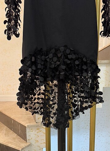 Siyah Desenli Elbise - Görsel 2