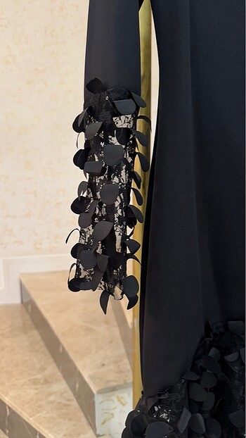 Siyah Desenli Elbise - Görsel 5