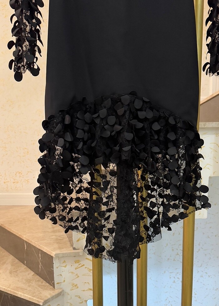 Siyah Desenli Elbise - Görsel 2