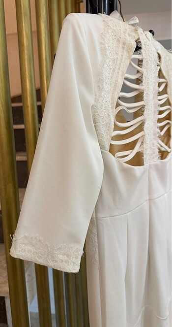 EKRU renk Elbise - Görsel 5