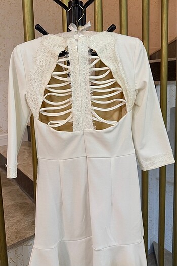 EKRU renk Elbise - Görsel 3