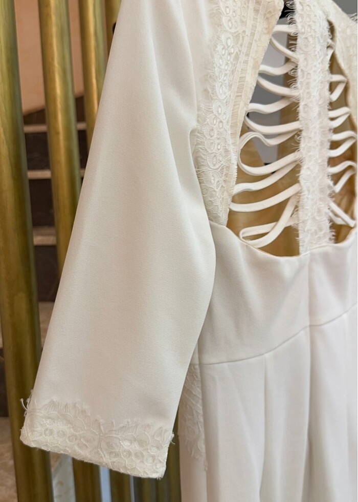 EKRU renk Elbise - Görsel 5