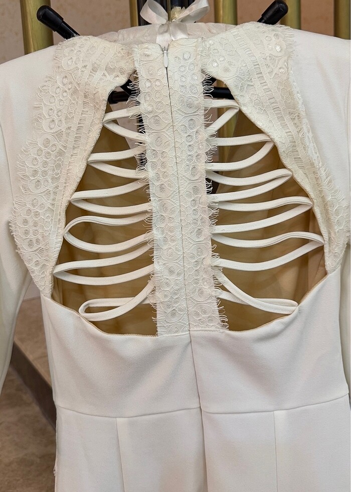 EKRU renk Elbise - Görsel 4