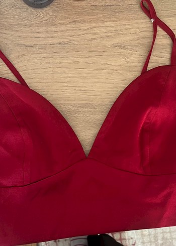 Bordo Parlak Mini Büstiyer