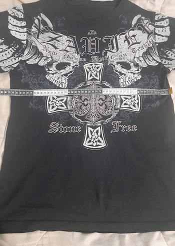 gothic stone free winged skull t-shirt - Görsel 2