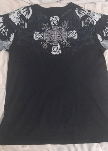 gothic stone free winged skull t-shirt - Görsel 4