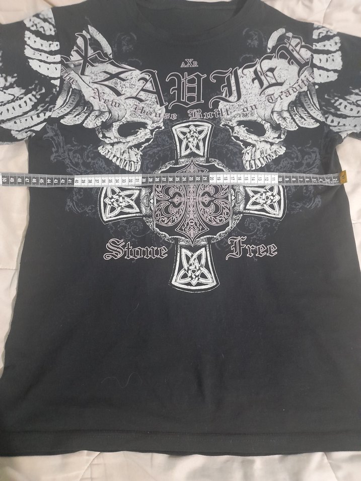 gothic stone free winged skull t-shirt - Görsel 2