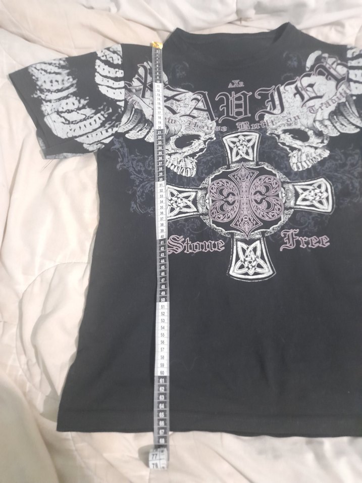 gothic stone free winged skull t-shirt - Görsel 3