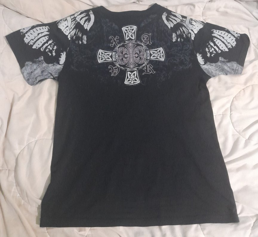 gothic stone free winged skull t-shirt - Görsel 4