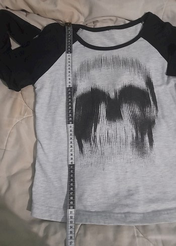 köstebek skull silhouette uzun kollu t-shirt - Görsel 2