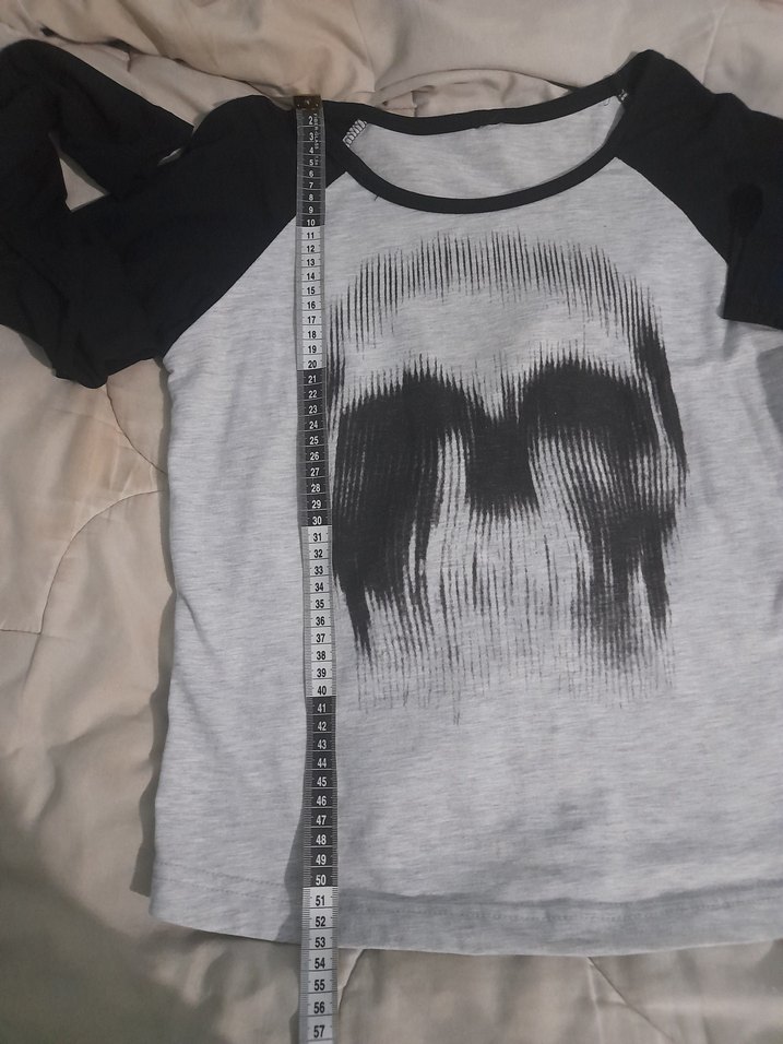 köstebek skull silhouette uzun kollu t-shirt - Görsel 2