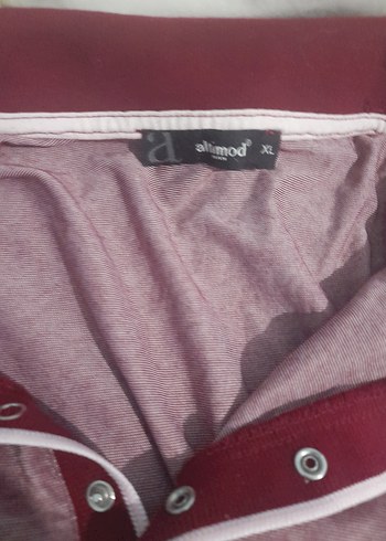 Bordo Düğmeli Erkek Polo Tişört - Görsel 2