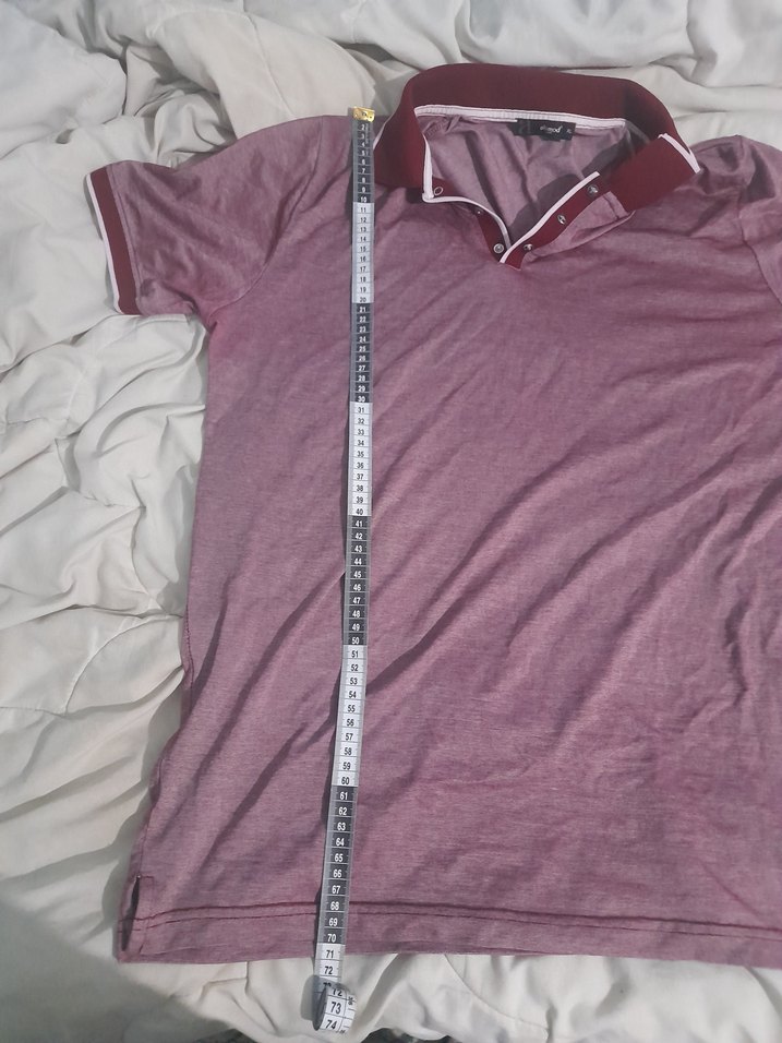 Bordo Düğmeli Erkek Polo Tişört - Görsel 5