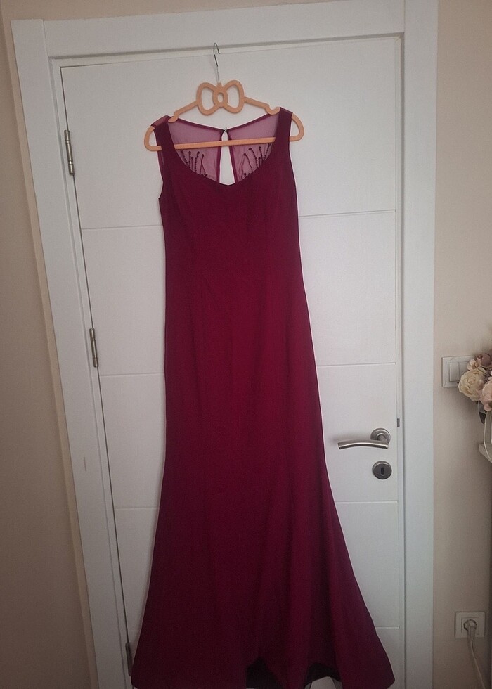 Boncuk İşleme Sırt Detaylı Abiye Elbise - Görsel 2