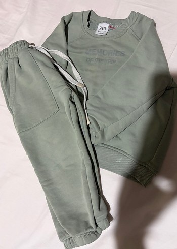 Zara Cocuk Haki Zara Sweatshirt Esofman Alti Takimi