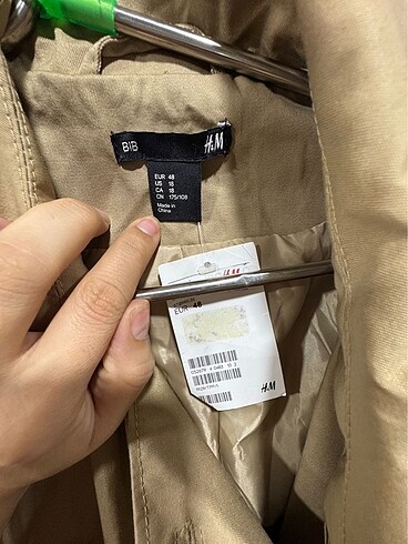 48 Beden camel Renk Yeni/ etiketli H&M trençkot