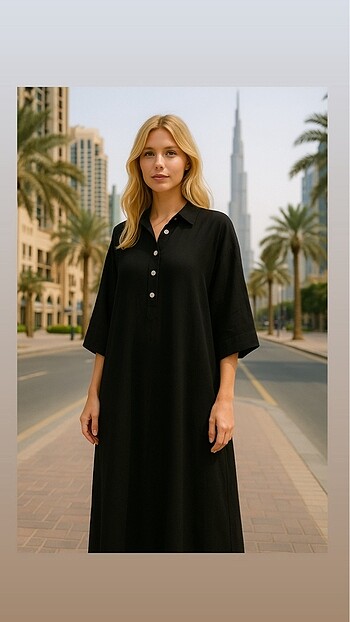 Uzun siyah elbise/abaya