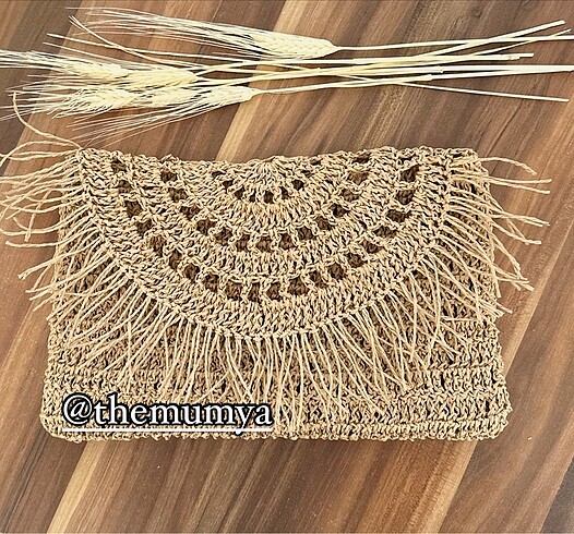  Beden Hasır clutch çanta