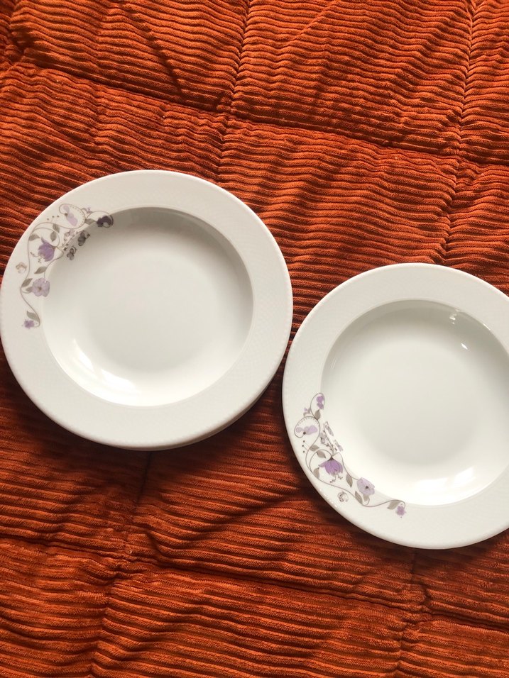 Beyaz Çiçek Desenli Yemek Tabağı 5lidir - Görsel 2