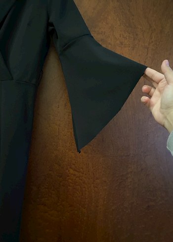 Kadın Siyah Uzun Kollu Tulum - Görsel 3