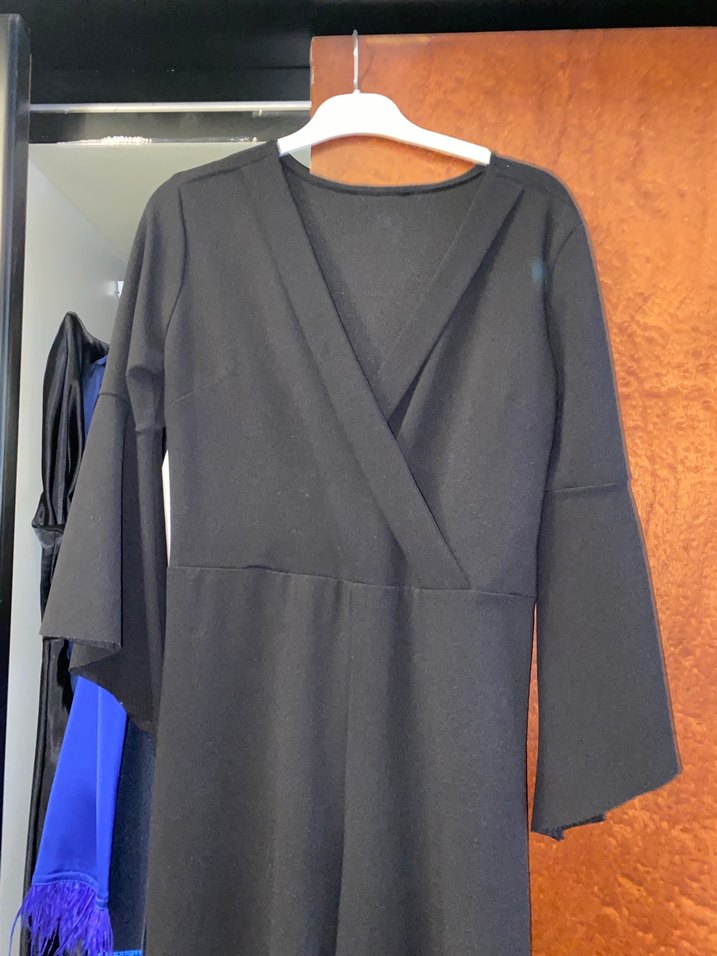 Kadın Siyah Uzun Kollu Tulum - Görsel 2