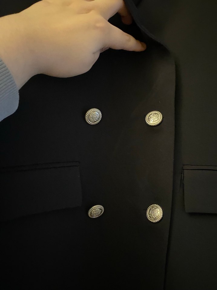 Düğmeli Siyah Kadın Blazer Ceket - Görsel 3