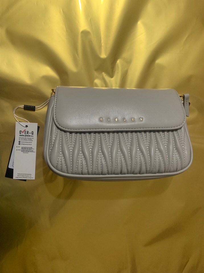 Zincir Detaylı Beyaz Deri Kadın Çanta - Görsel 4