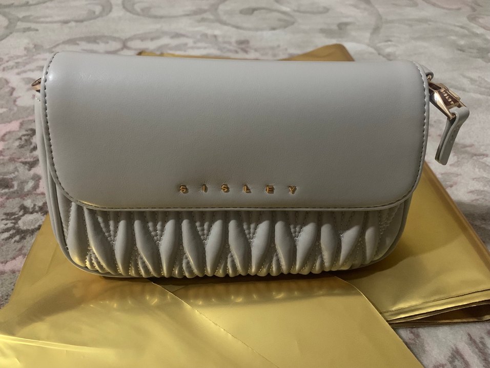 Zincir Detaylı Beyaz Deri Kadın Çanta - Görsel 3