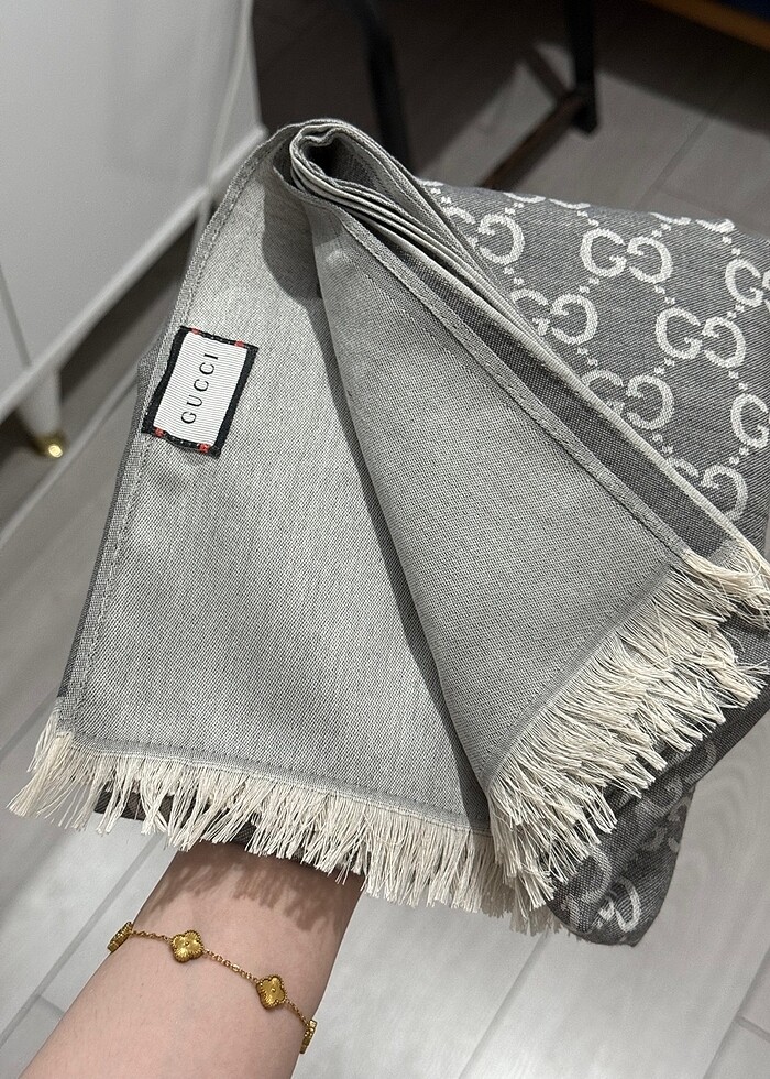 Gucci yün ipek şal - Görsel 4