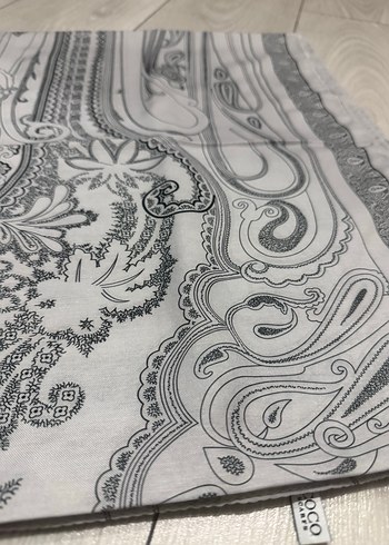 Gri Bohem Tarzı Desenli Kadın Şal - Görsel 4