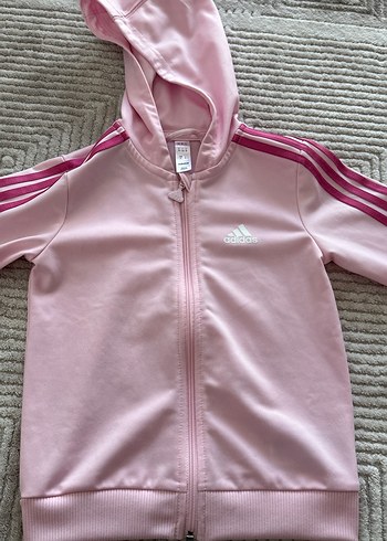 Adidas Kız Çocuk Pembe Fermuarlı Eşofman Takımı - Görsel 7