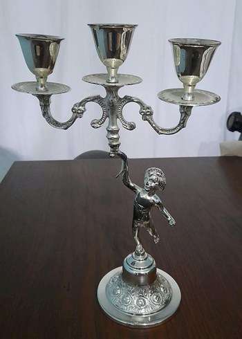 Parlak Altın Renkli 3 Kollu Şamdan - Görsel 2