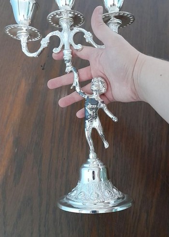 Parlak Altın Renkli 3 Kollu Şamdan - Görsel 4