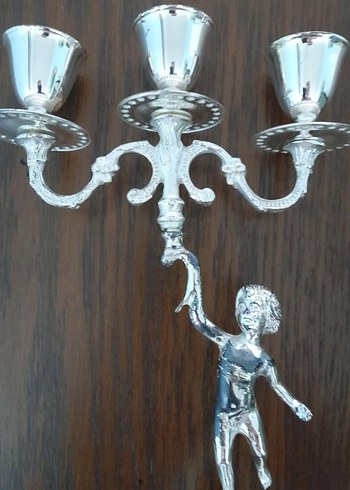 Parlak Altın Renkli 3 Kollu Şamdan - Görsel 3