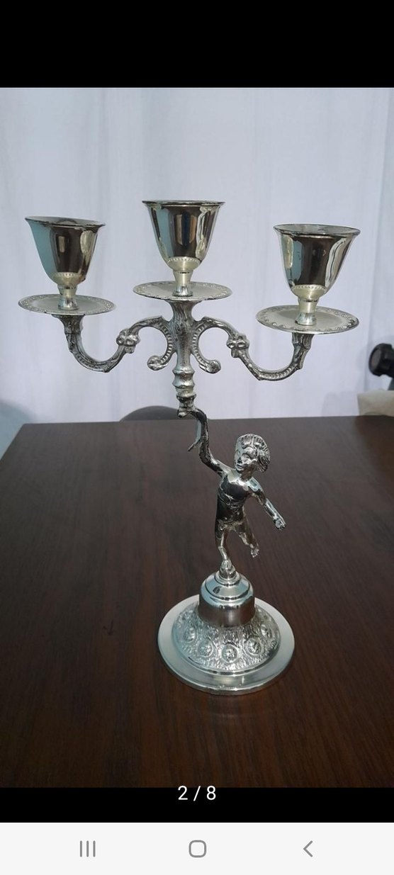 Parlak Altın Renkli 3 Kollu Şamdan - Görsel 2