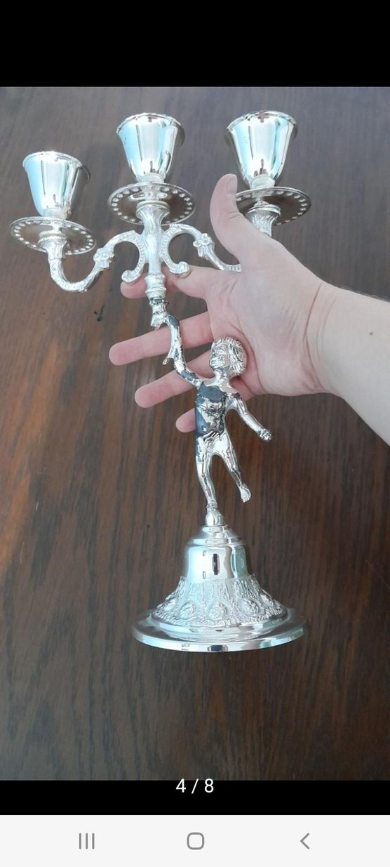 Parlak Altın Renkli 3 Kollu Şamdan - Görsel 4