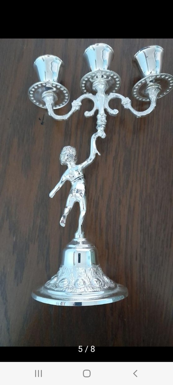 Parlak Altın Renkli 3 Kollu Şamdan - Görsel 5