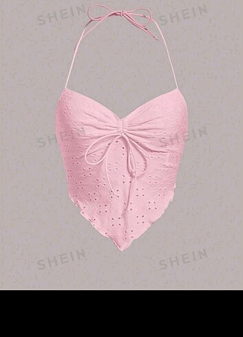 Shein pembe askılı crop