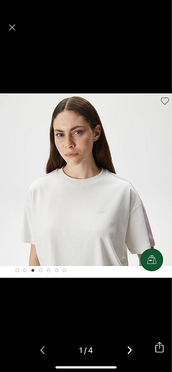 Lacoste Kadın Relaxed Fit Beyaz Tshirt