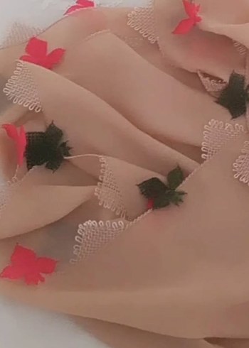 Dantel Detaylı Bej Kadın Şal
