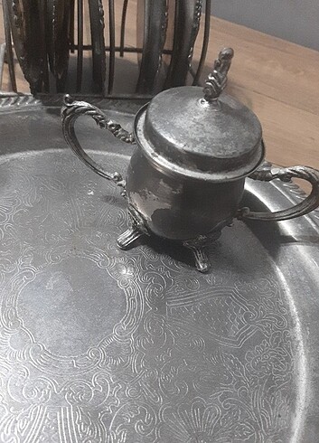  Beden gri Renk Bakır görünümlü set 