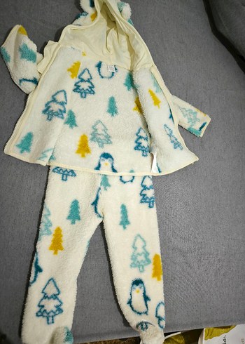 Bebek Erkek Beyaz Polar Tulum - Görsel 4