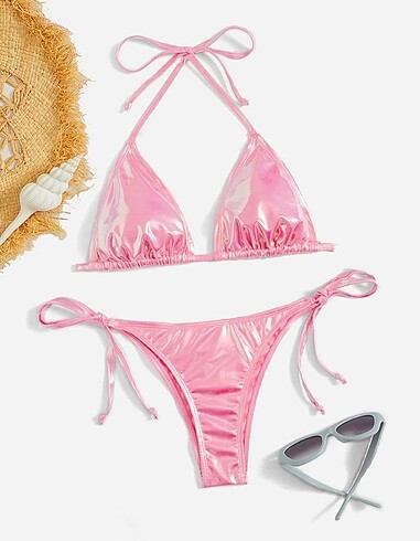 Pembe parlak bikini