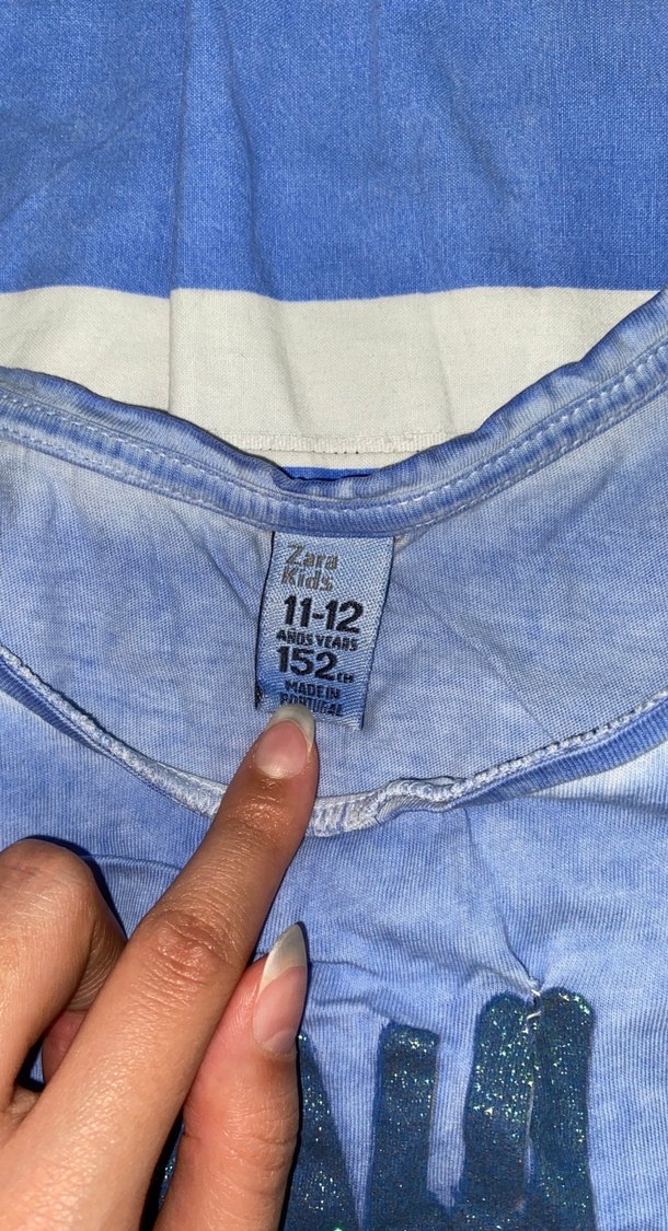 Kız Çocuk Kot Kolsuz Baskılı Tişört - Görsel 4