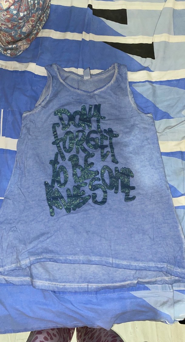 Kız Çocuk Kot Kolsuz Baskılı Tişört - Görsel 2